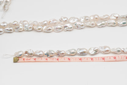 15-18mm x 20-24mm Baroque Pearl in Full Strand, Large White Freshwater Pearl for Jewelry Making, SKU # 2780BA