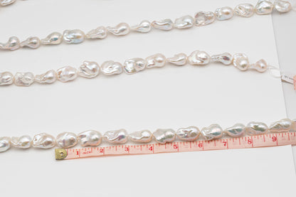 15-18mm x 20-24mm Baroque Pearl in Full Strand, Large White Freshwater Pearl for Jewelry Making, SKU # 2780BA