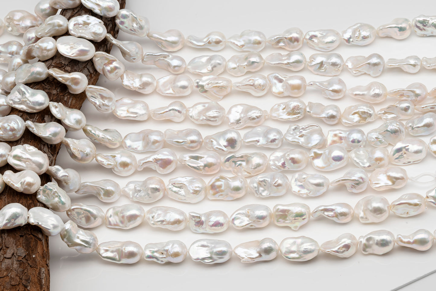 15-18mm x 23-28mm Baroque Pearl in Full Strand, Large White Freshwater Pearl for Jewelry Making, SKU # 2781BA