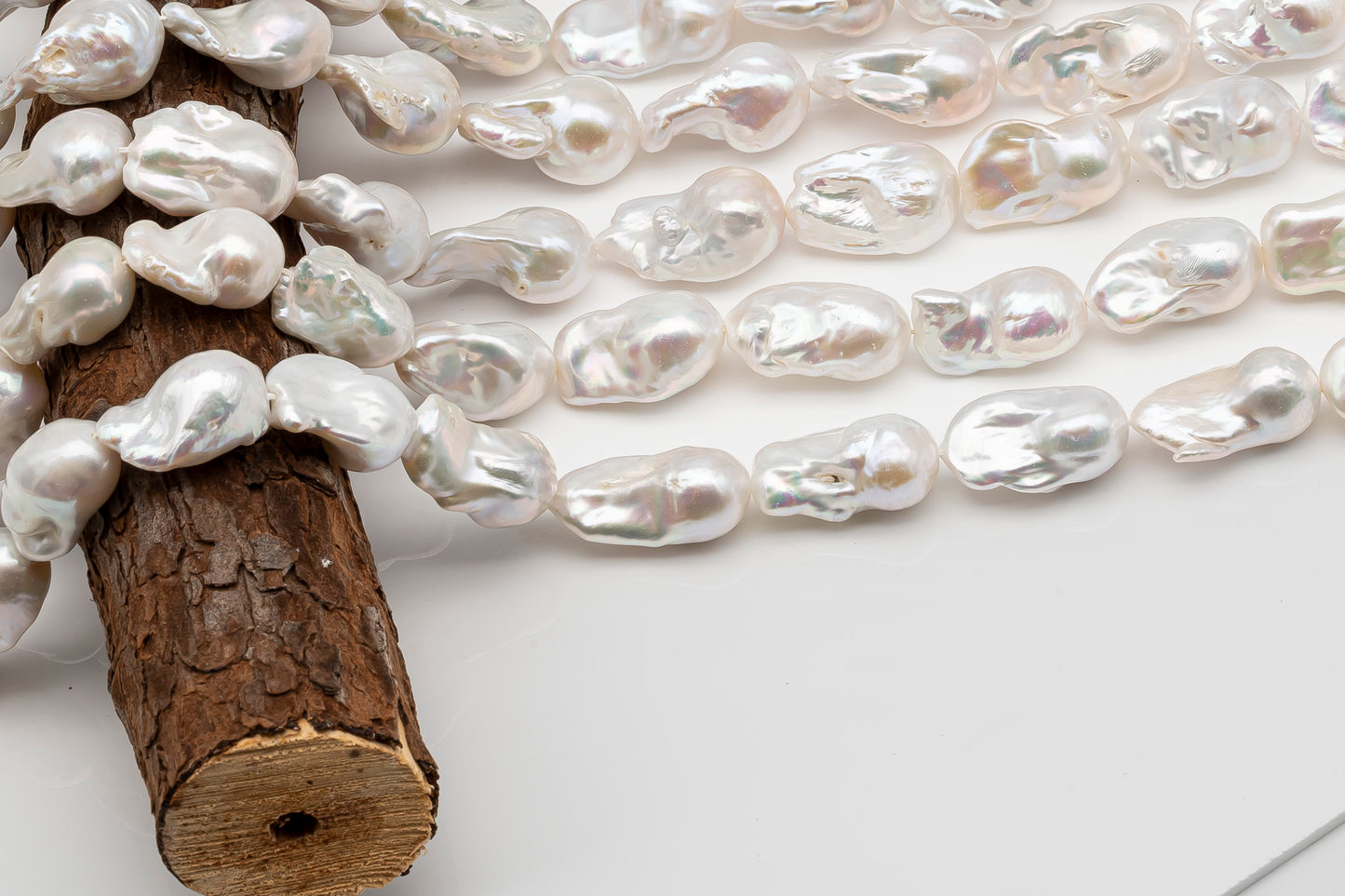 15-18mm x 23-28mm Baroque Pearl in Full Strand, Large White Freshwater Pearl for Jewelry Making, SKU # 2781BA