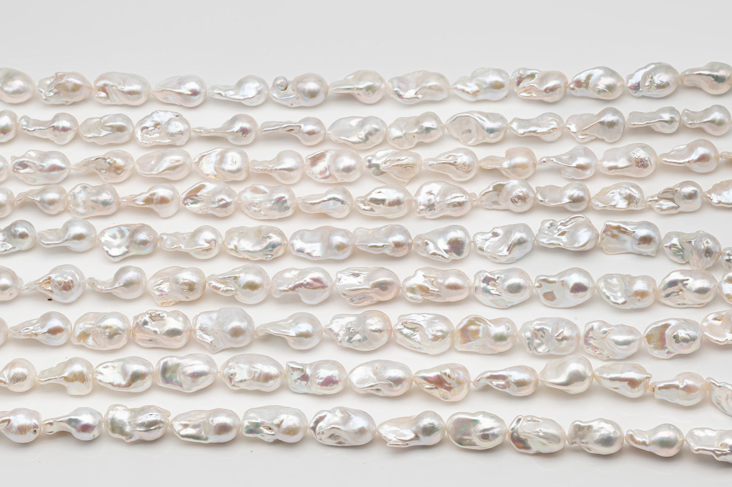 15-18mm x 23-28mm Baroque Pearl in Full Strand, Large White Freshwater Pearl for Jewelry Making, SKU # 2781BA