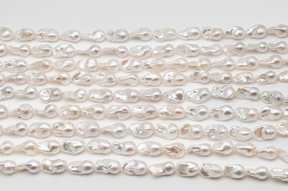 15-18mm x 23-28mm Baroque Pearl in Full Strand, Large White Freshwater Pearl for Jewelry Making, SKU # 2781BA