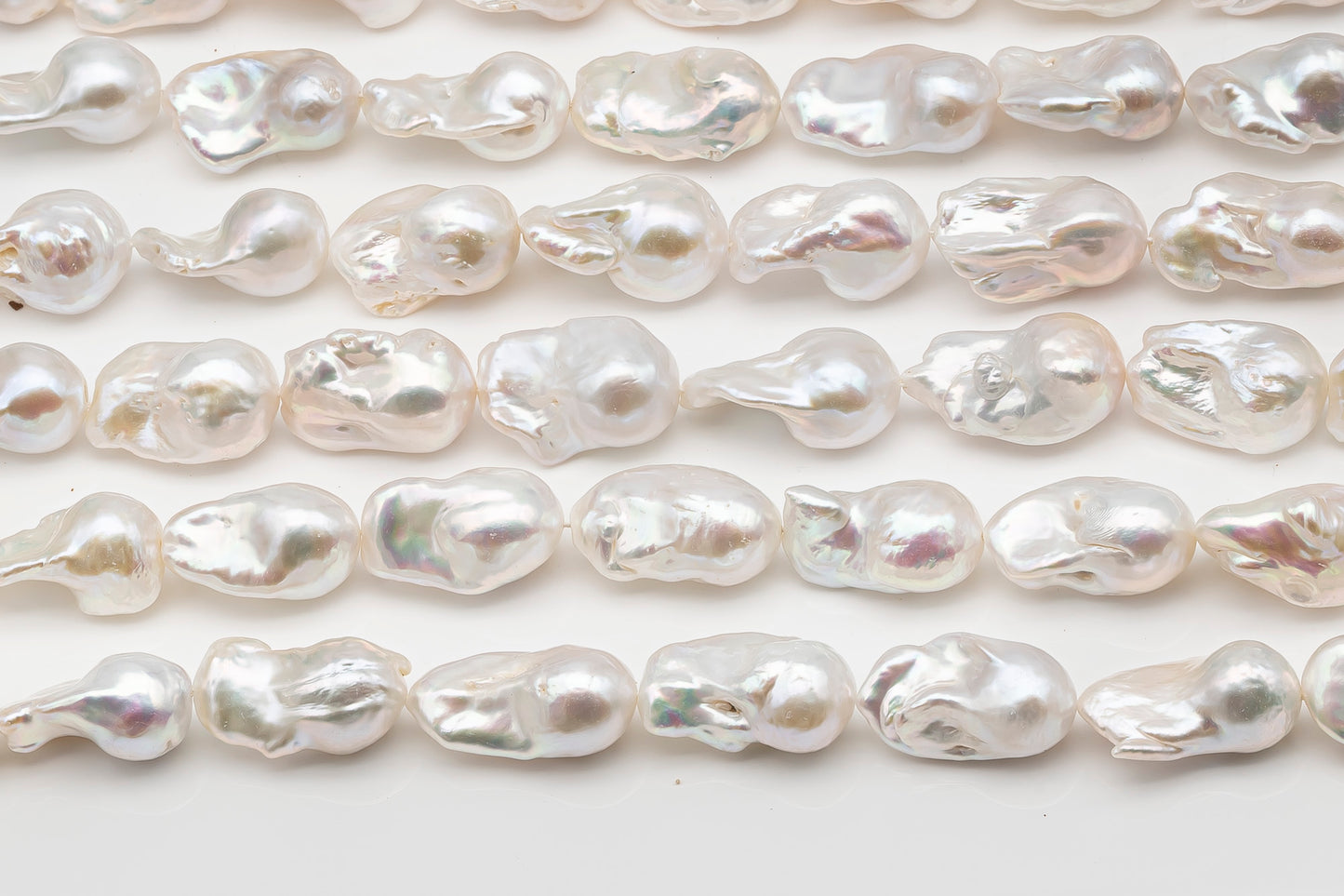 15-18mm x 23-28mm Baroque Pearl in Full Strand, Large White Freshwater Pearl for Jewelry Making, SKU # 2781BA