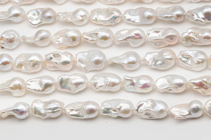 15-18mm x 23-28mm Baroque Pearl in Full Strand, Large White Freshwater Pearl for Jewelry Making, SKU # 2781BA