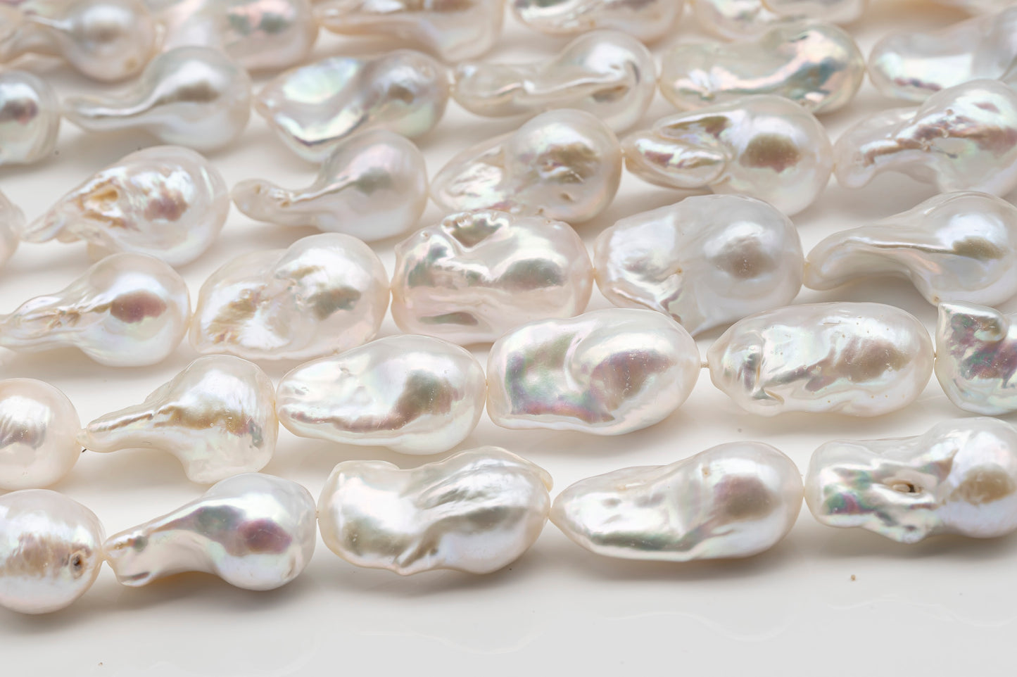 15-18mm x 23-28mm Baroque Pearl in Full Strand, Large White Freshwater Pearl for Jewelry Making, SKU # 2781BA