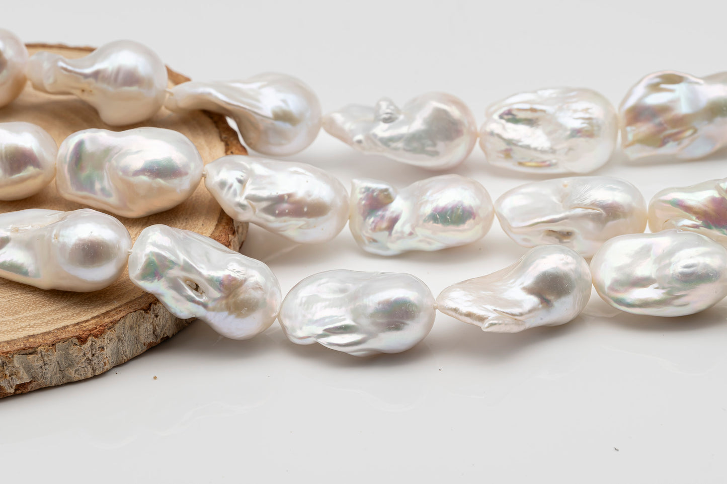 15-18mm x 23-28mm Baroque Pearl in Full Strand, Large White Freshwater Pearl for Jewelry Making, SKU # 2781BA