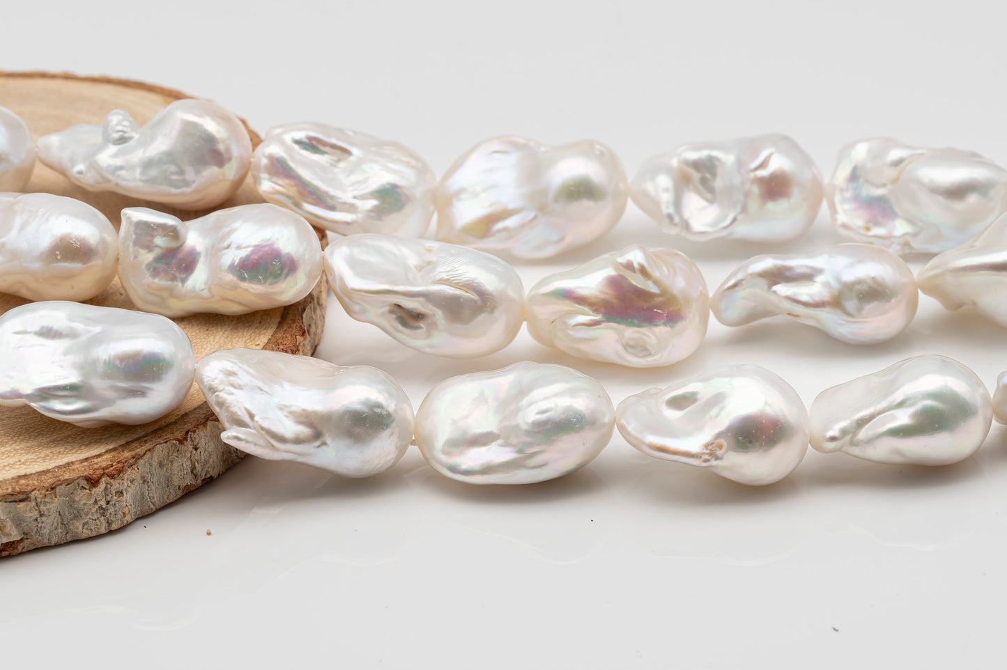 15-18mm x 23-28mm Baroque Pearl in Full Strand, Large White Freshwater Pearl for Jewelry Making, SKU # 2781BA