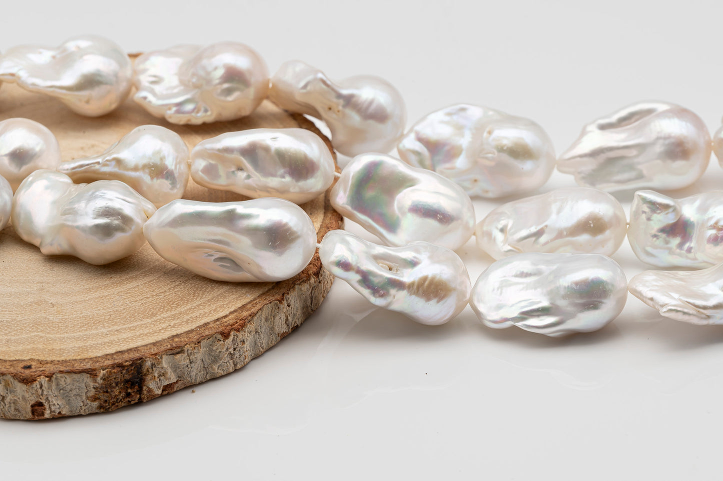 15-18mm x 23-28mm Baroque Pearl in Full Strand, Large White Freshwater Pearl for Jewelry Making, SKU # 2781BA