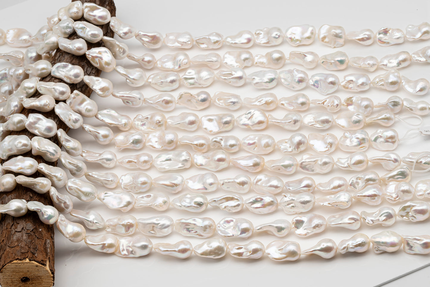 15-18mm x 22-30mm Baroque Pearl in Full Strand, Large White Freshwater Pearl for Jewelry Making, SKU # 2782BA