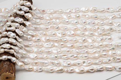 15-18mm x 22-30mm Baroque Pearl in Full Strand, Large White Freshwater Pearl for Jewelry Making, SKU # 2782BA