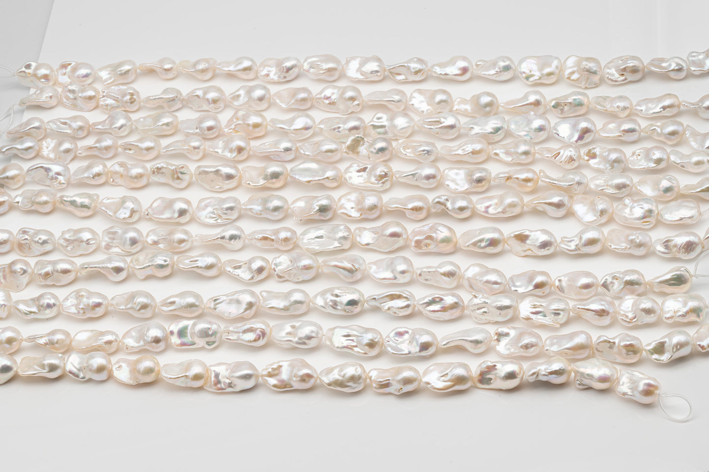 15-18mm x 22-30mm Baroque Pearl in Full Strand, Large White Freshwater Pearl for Jewelry Making, SKU # 2782BA