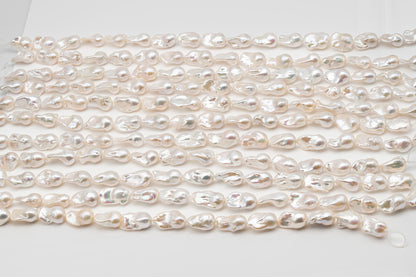 15-18mm x 22-30mm Baroque Pearl in Full Strand, Large White Freshwater Pearl for Jewelry Making, SKU # 2782BA