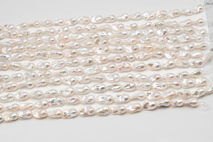 15-18mm x 22-30mm Baroque Pearl in Full Strand, Large White Freshwater Pearl for Jewelry Making, SKU # 2782BA