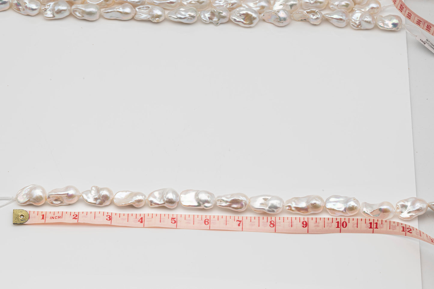 15-18mm x 22-30mm Baroque Pearl in Full Strand, Large White Freshwater Pearl for Jewelry Making, SKU # 2782BA