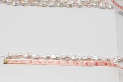 15-18mm x 22-30mm Baroque Pearl in Full Strand, Large White Freshwater Pearl for Jewelry Making, SKU # 2782BA