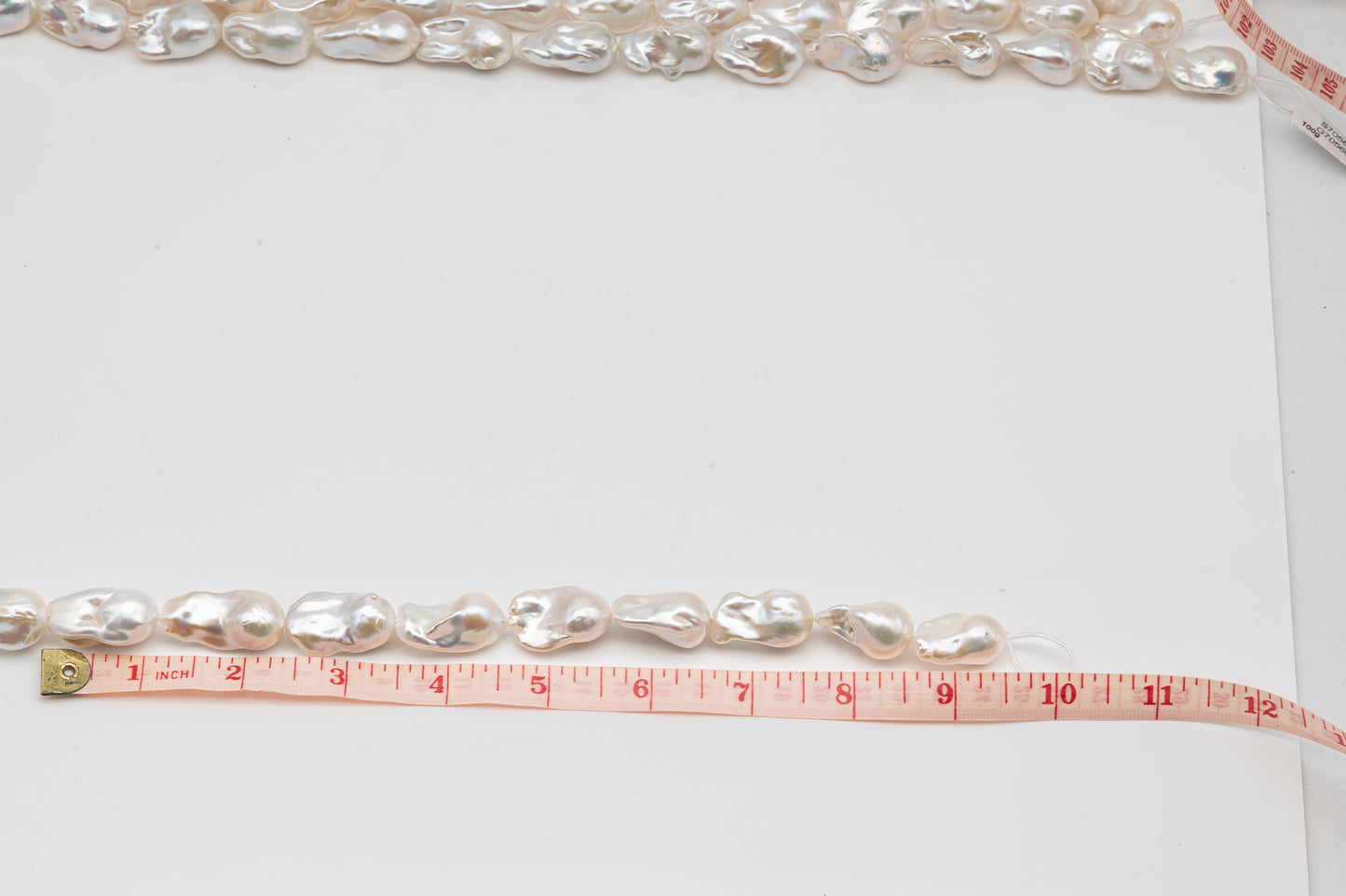 13-15mm x18-22mm Baroque Pearl in Full Strand, Large White Freshwater Pearl for Jewelry Making, SKU # 2783BA