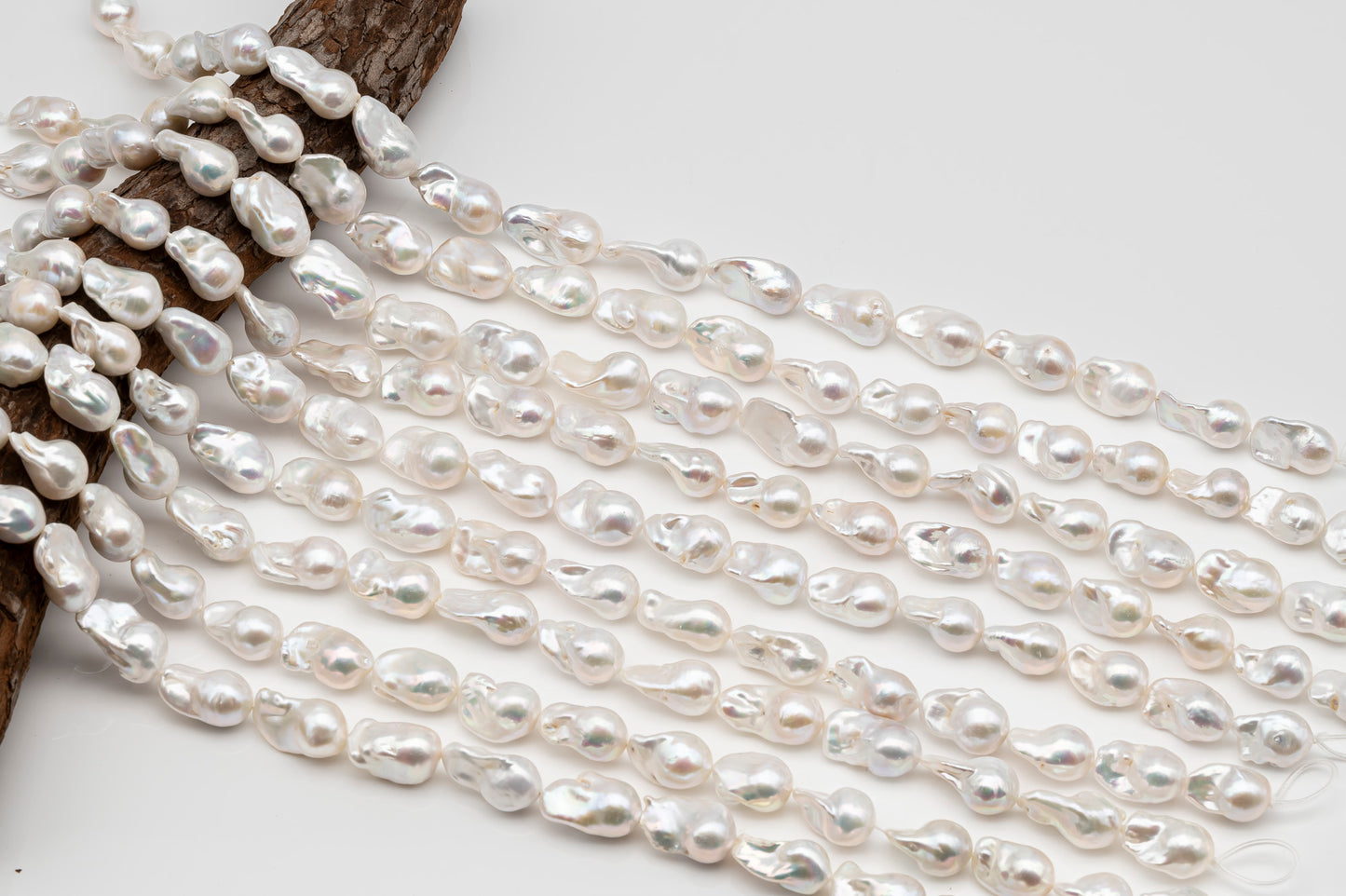 13-15mm x18-22mm Baroque Pearl in Full Strand, Large White Freshwater Pearl for Jewelry Making, SKU # 2783BA