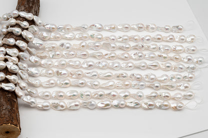 13-15mm x18-22mm Baroque Pearl in Full Strand, Large White Freshwater Pearl for Jewelry Making, SKU # 2783BA