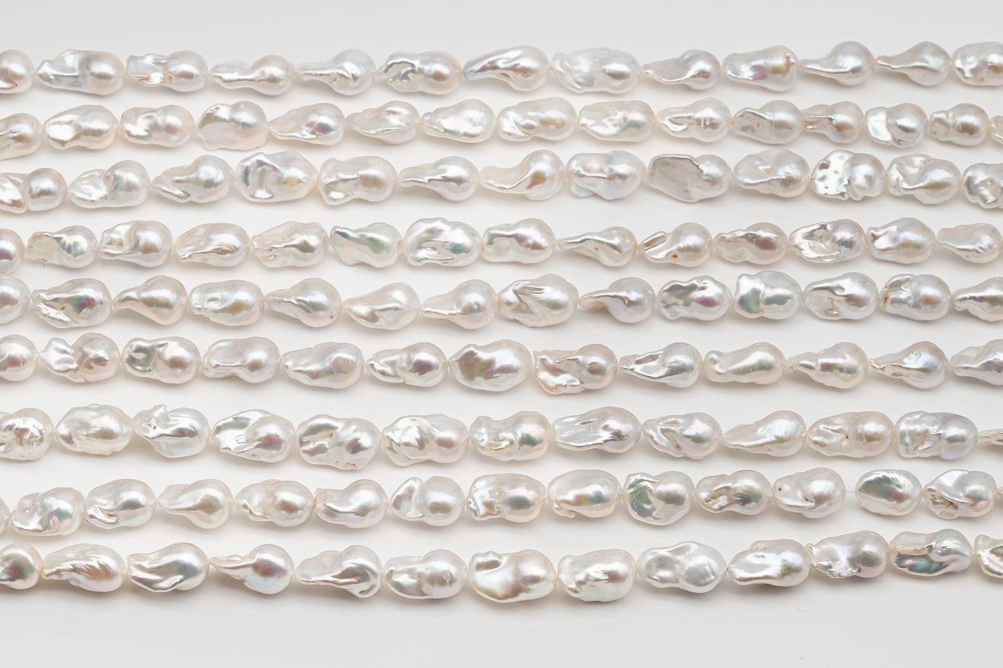13-15mm x18-22mm Baroque Pearl in Full Strand, Large White Freshwater Pearl for Jewelry Making, SKU # 2783BA