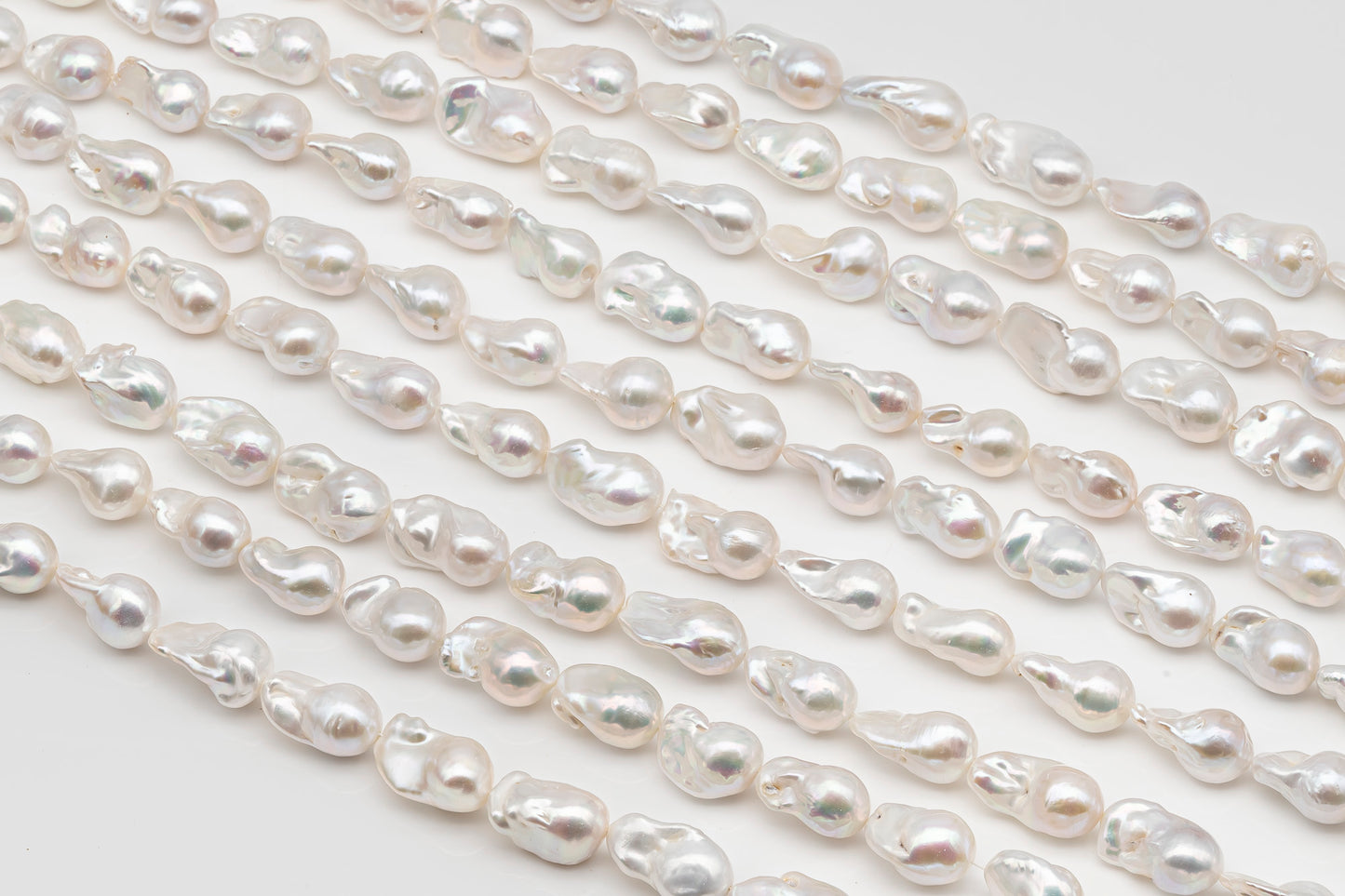 13-15mm x18-22mm Baroque Pearl in Full Strand, Large White Freshwater Pearl for Jewelry Making, SKU # 2783BA