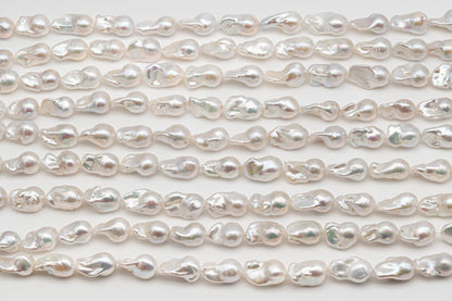 13-15mm x18-22mm Baroque Pearl in Full Strand, Large White Freshwater Pearl for Jewelry Making, SKU # 2783BA