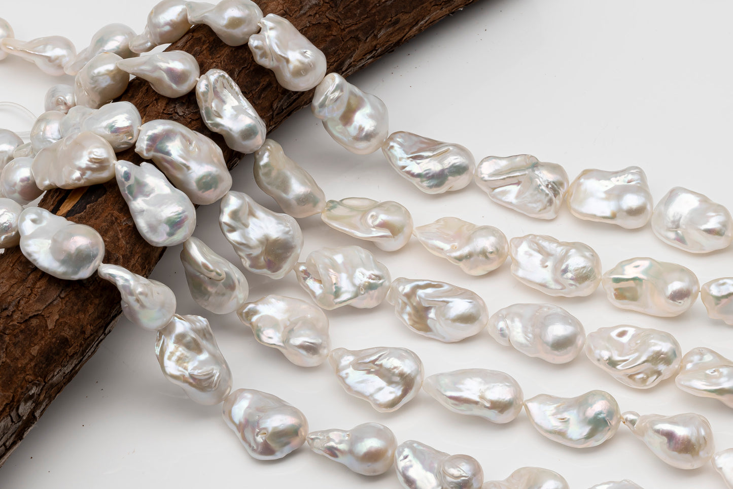 15-18mm x25-28mm Baroque Pearl in Full Strand, Large White Freshwater Pearl for Jewelry Making, SKU # 2785BA