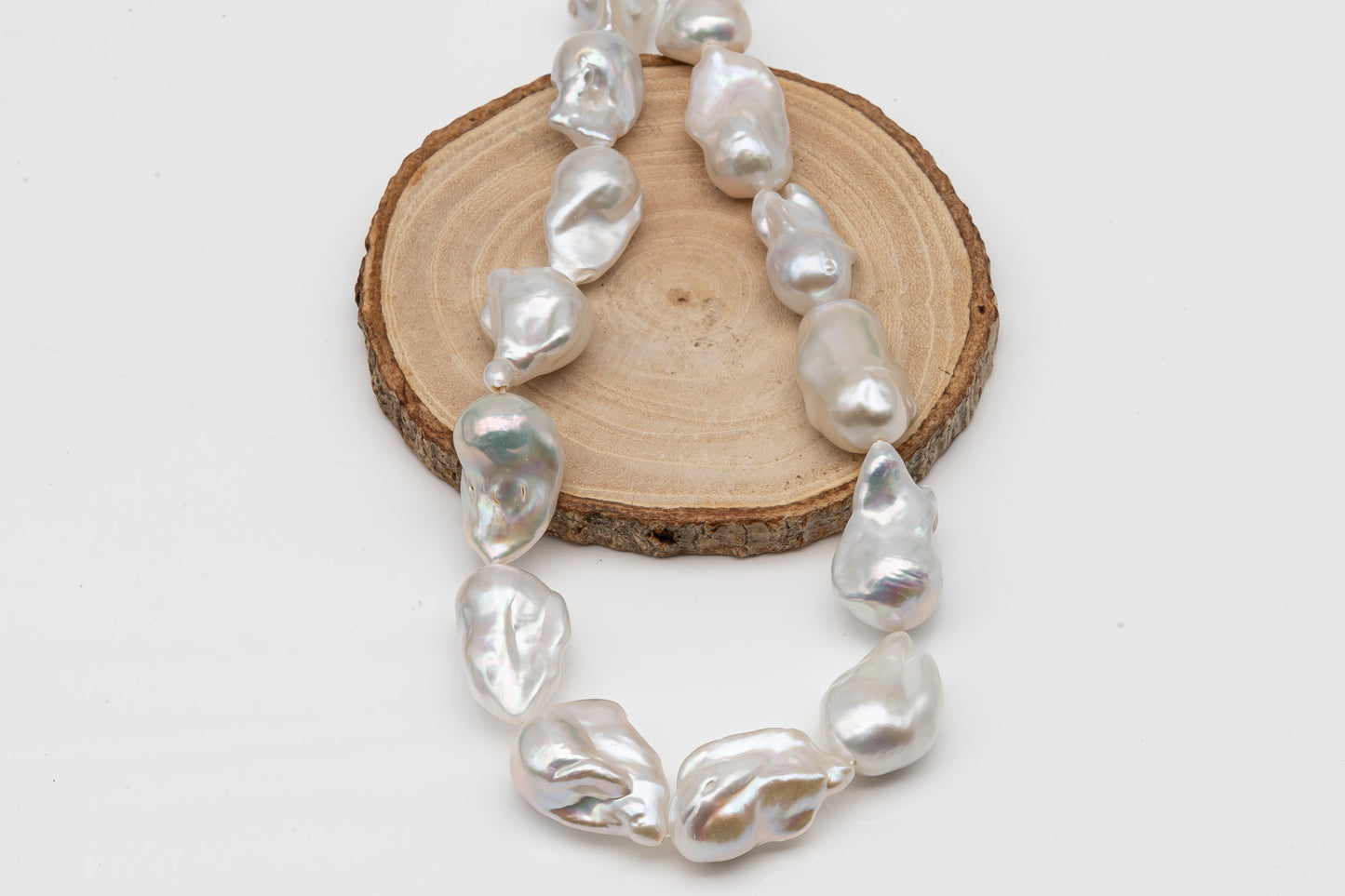15-18mm x25-28mm Baroque Pearl in Full Strand, Large White Freshwater Pearl for Jewelry Making, SKU # 2785BA