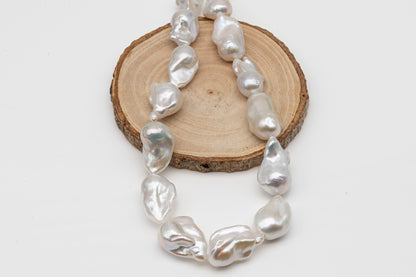 15-18mm x25-28mm Baroque Pearl in Full Strand, Large White Freshwater Pearl for Jewelry Making, SKU # 2785BA