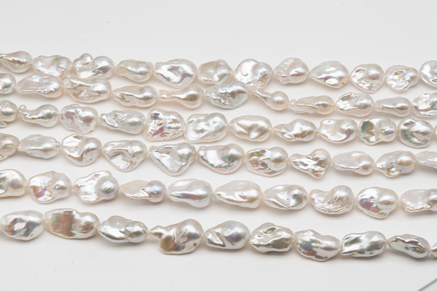 15-20mm x22-30mm Baroque Pearl in Full Strand, Large White Freshwater Pearl for Jewelry Making, SKU # 2786BA