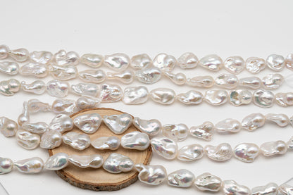 15-20mm x22-30mm Baroque Pearl in Full Strand, Large White Freshwater Pearl for Jewelry Making, SKU # 2786BA