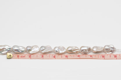 15-20mm x22-30mm Baroque Pearl in Full Strand, Large White Freshwater Pearl for Jewelry Making, SKU # 2786BA