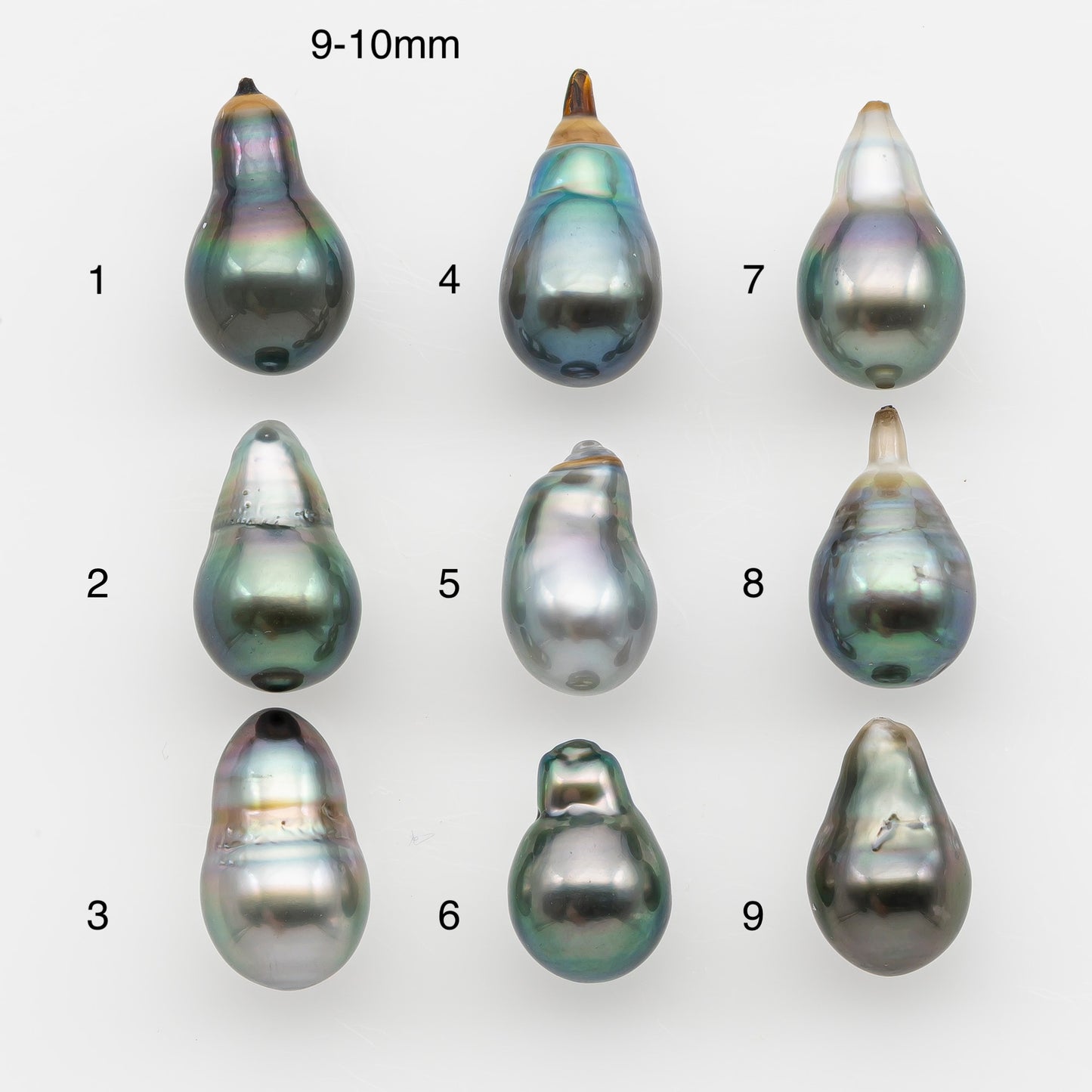 9-10 and 10-11mm Tahitian Pearl, Loose Undrilled with High Luster and for Jewelry Making, SKU # 2795TH