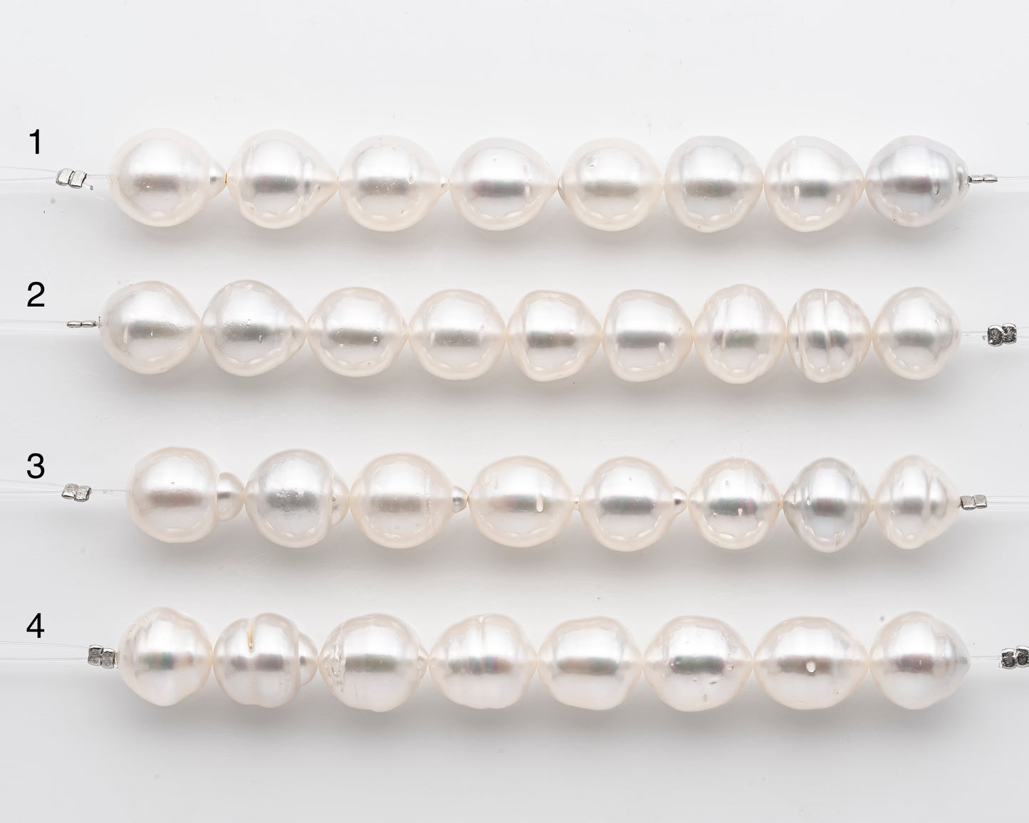 11-12mm White South Sea Pearl Short Strand, Near Round and Natural Color Pearls for Jewelry Making, SKU # 2801SS