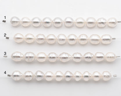 10-11mm White South Sea Pearl Short Strand, Near Round and Natural Color Pearls for Jewelry Making, SKU # 2802SS