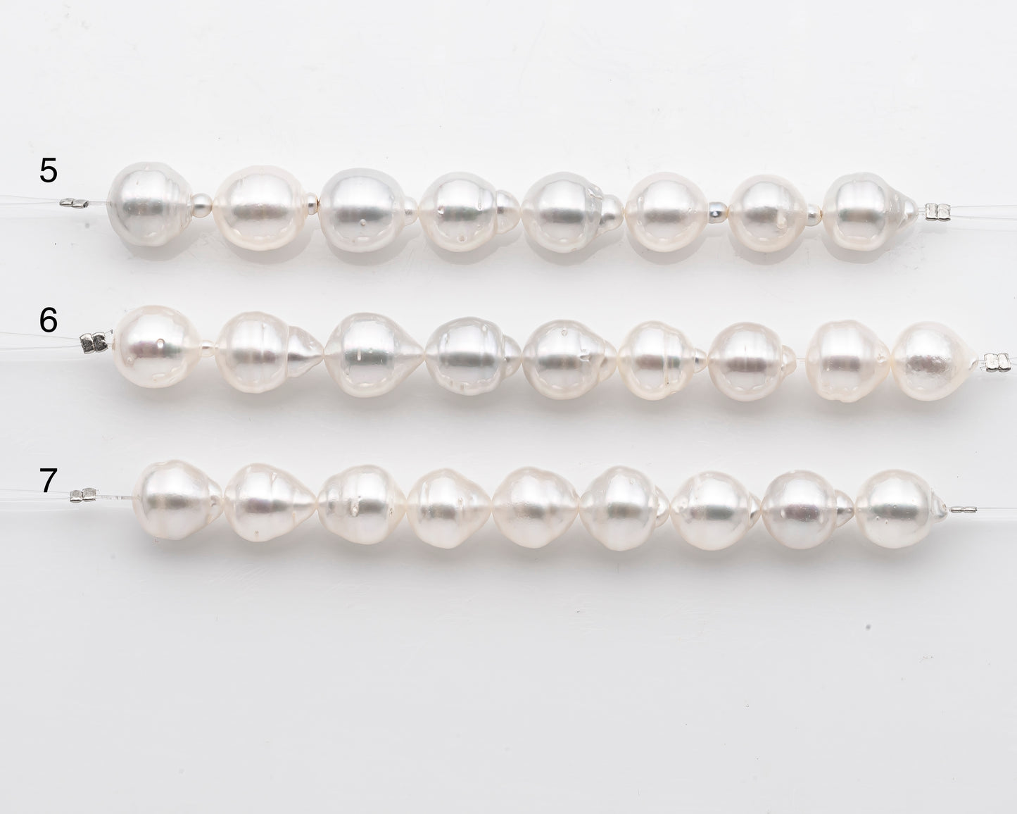10-11mm White South Sea Pearl Short Strand, Near Round and Natural Color Pearls for Jewelry Making, SKU # 2802SS
