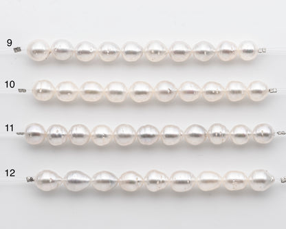 9-10mm White South Sea Pearl Short Strand, Near Round and Natural Color Pearls for Jewelry Making, SKU # 2803SS