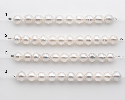 9-10mm White South Sea Pearl Short Strand, Near Round and Natural Color Pearls for Jewelry Making, SKU # 2803SS