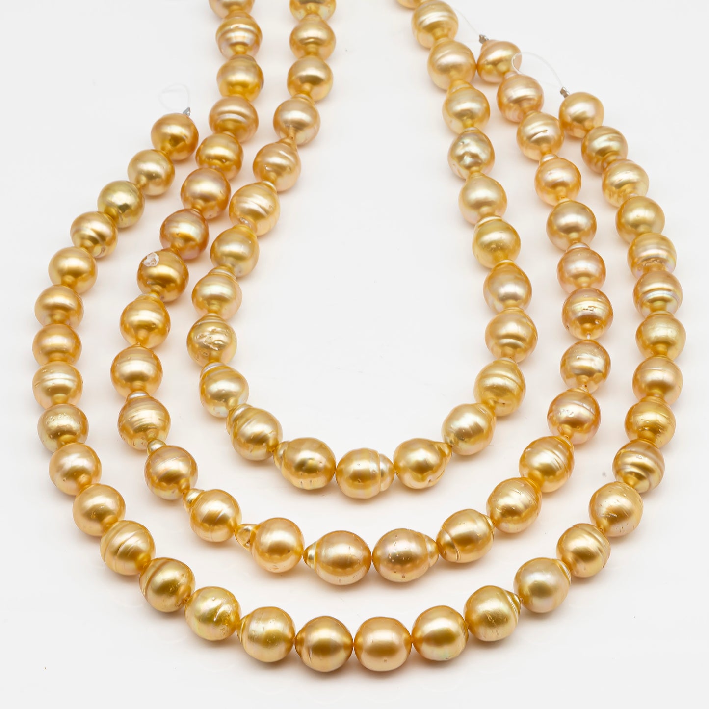 12-13mm Golden South Sea Pearl Near Round, Natural Color Pearls for Jewelry Making, Full Strand, SKU # 2809GS