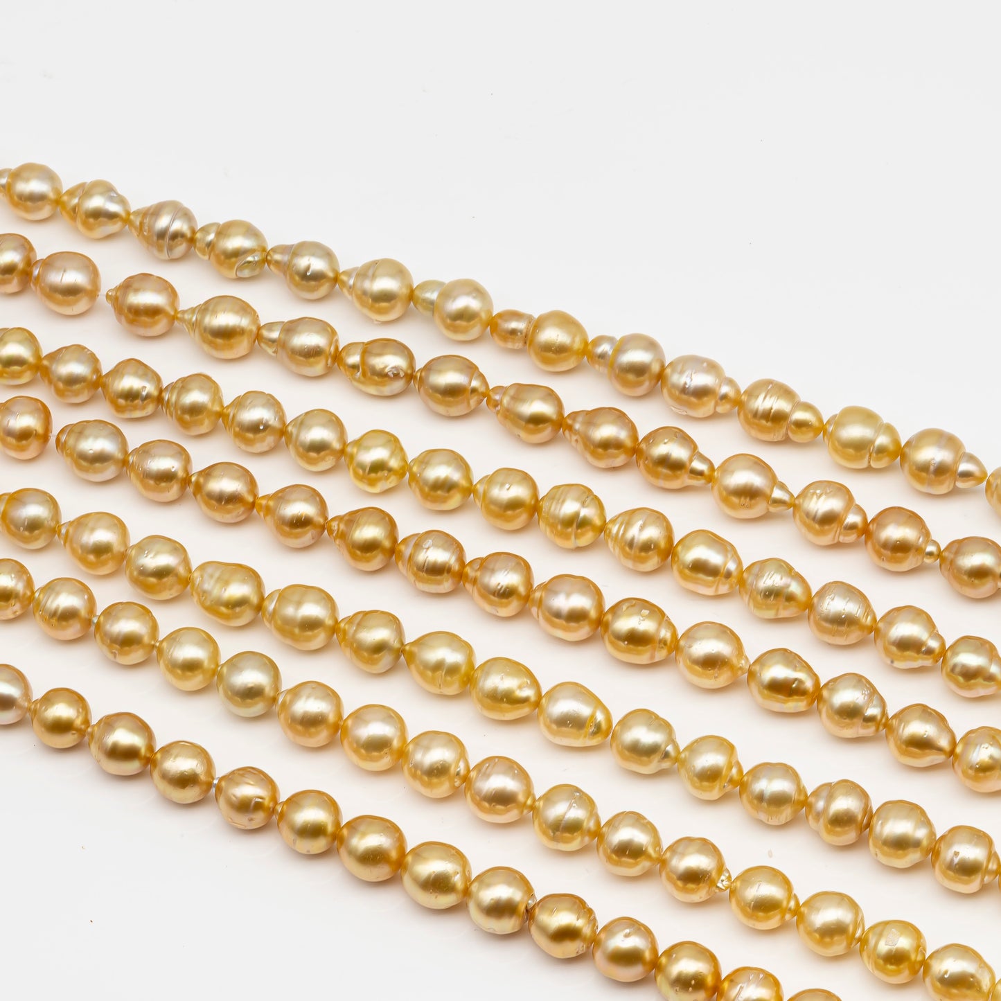 11-12mm Golden South Sea Pearl Near Round, Natural Color Pearls for Jewelry Making, Full Strand, SKU # 2810GS
