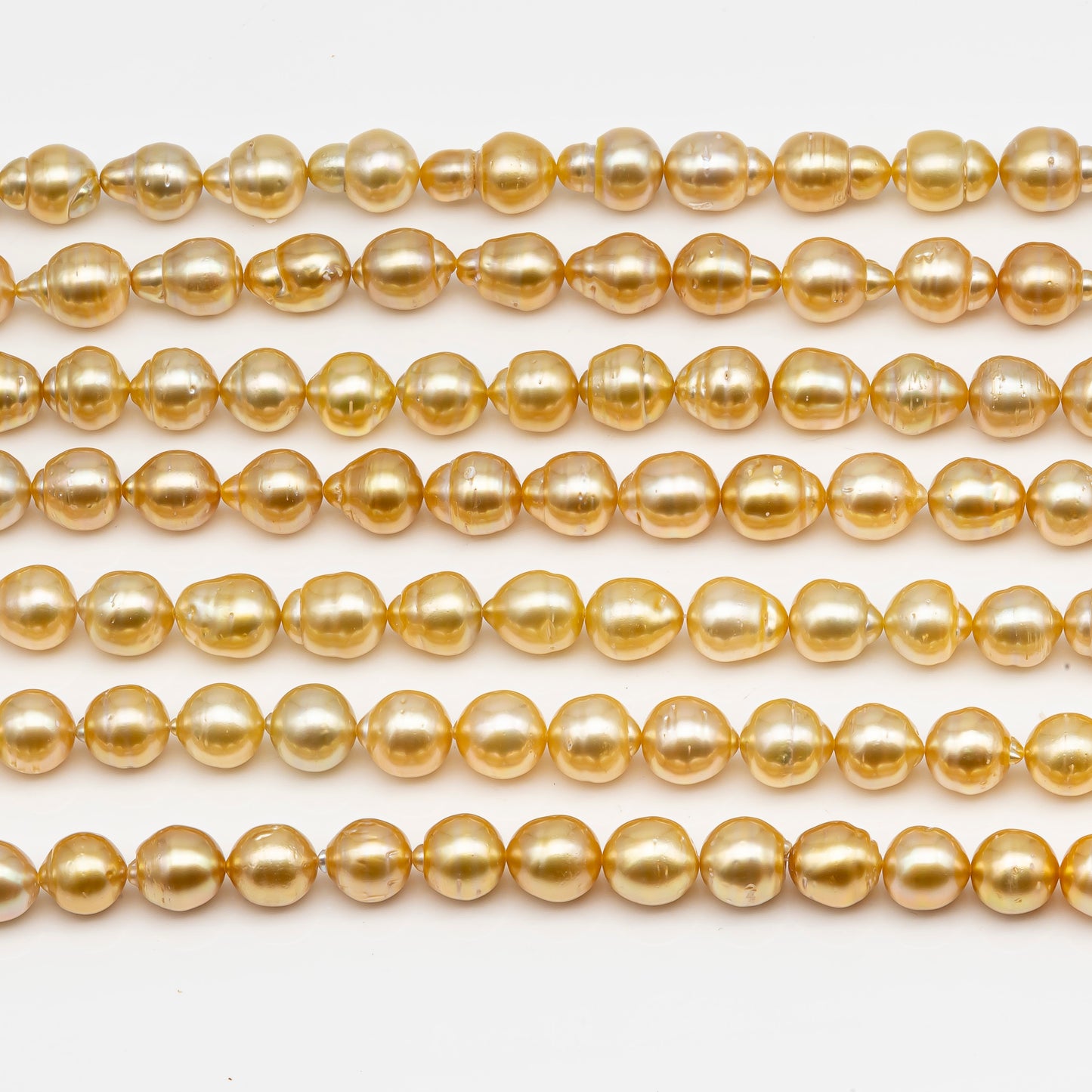 11-12mm Golden South Sea Pearl Near Round, Natural Color Pearls for Jewelry Making, Full Strand, SKU # 2810GS