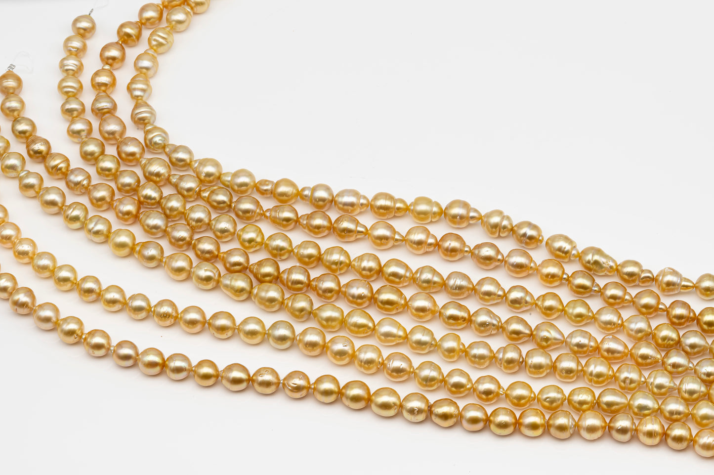 11-12mm Golden South Sea Pearl Near Round, Natural Color Pearls for Jewelry Making, Full Strand, SKU # 2810GS