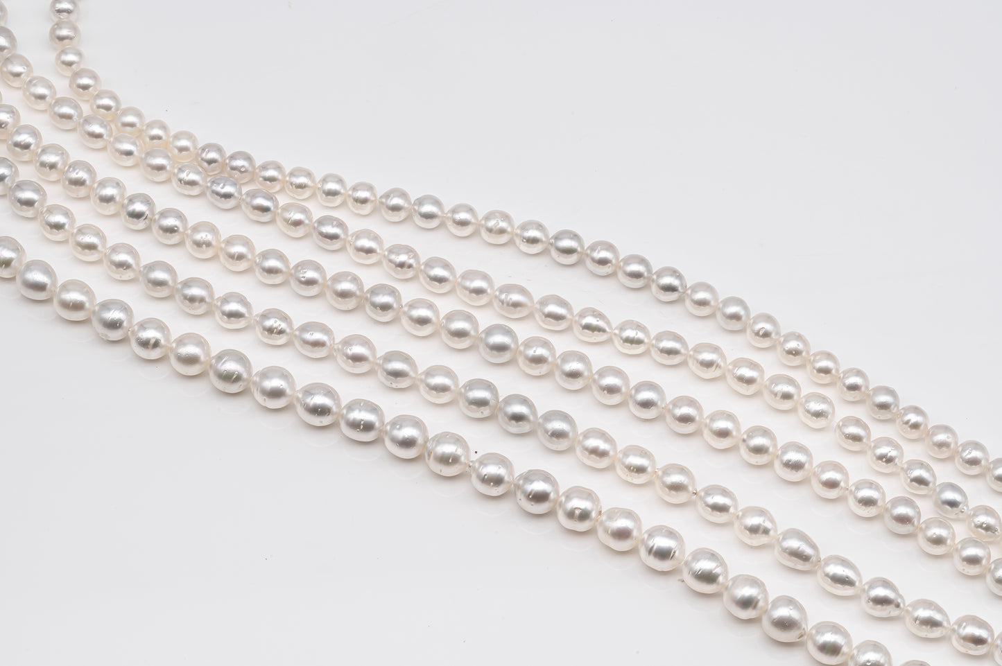 9-12mm White South Sea Pearl Near Round, Natural Color Pearls for Jewelry Making, Full Strand, SKU # 2811SS