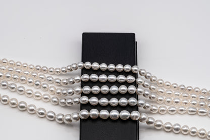 9-12mm White South Sea Pearl Near Round, Natural Color Pearls for Jewelry Making, Full Strand, SKU # 2811SS