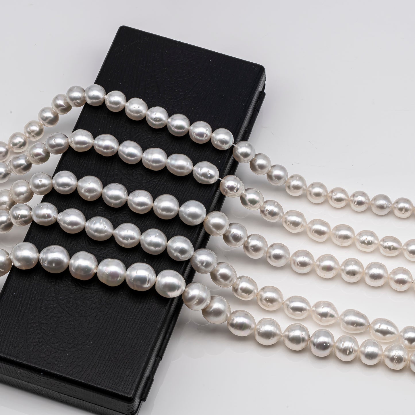 9-12mm White South Sea Pearl Near Round, Natural Color Pearls for Jewelry Making, Full Strand, SKU # 2811SS