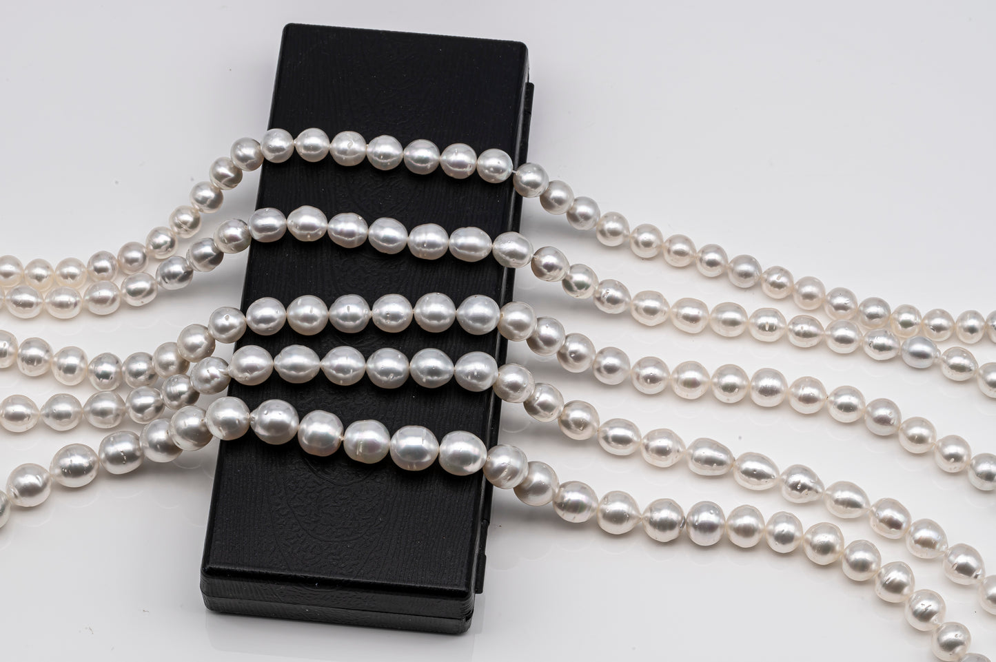 9-12mm White South Sea Pearl Near Round, Natural Color Pearls for Jewelry Making, Full Strand, SKU # 2811SS