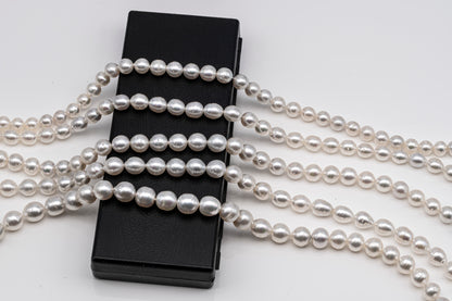 9-12mm White South Sea Pearl Near Round, Natural Color Pearls for Jewelry Making, Full Strand, SKU # 2811SS