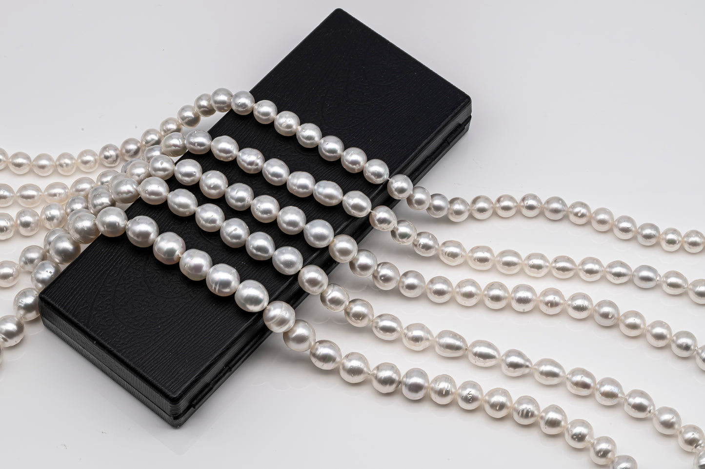 9-12mm White South Sea Pearl Near Round, Natural Color Pearls for Jewelry Making, Full Strand, SKU # 2811SS