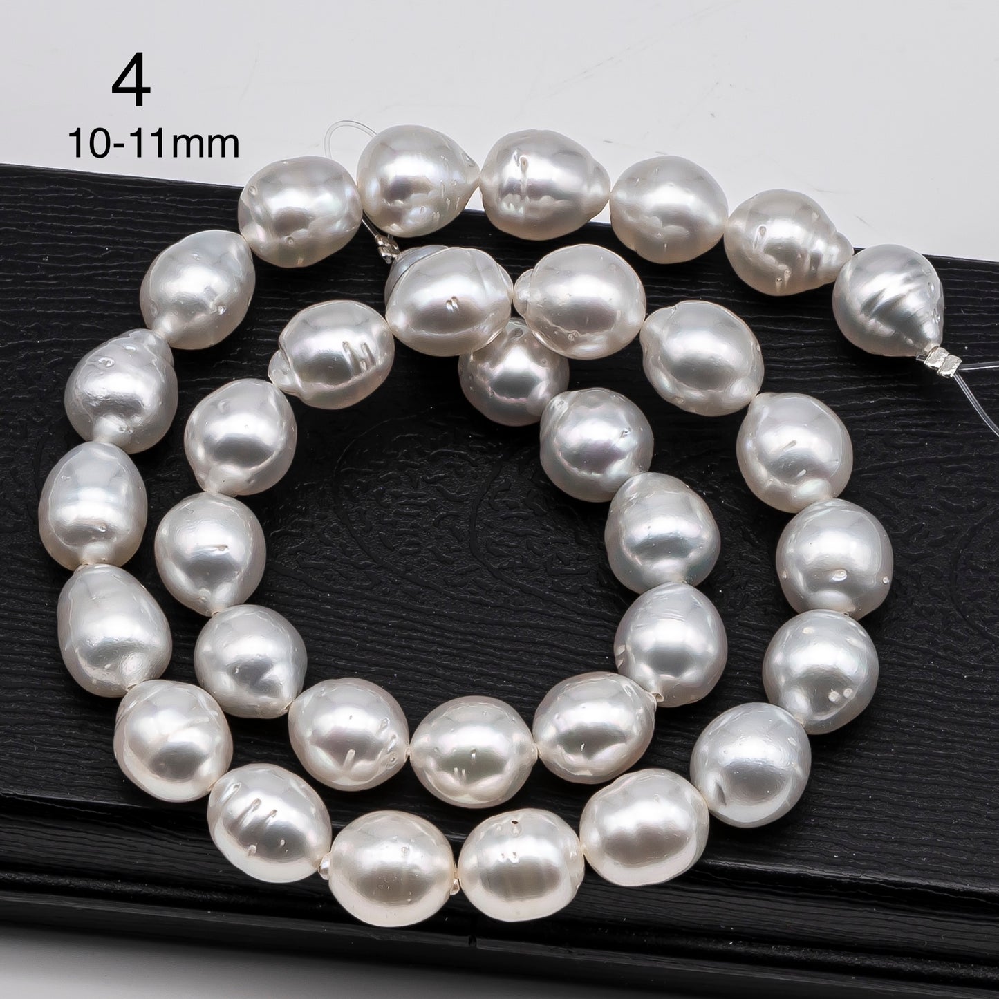9-12mm White South Sea Pearl Near Round, Natural Color Pearls for Jewelry Making, Full Strand, SKU # 2811SS