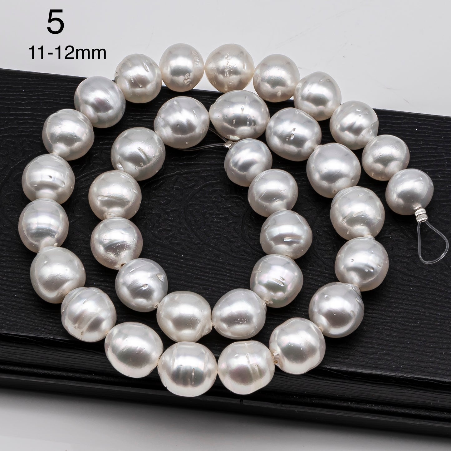 9-12mm White South Sea Pearl Near Round, Natural Color Pearls for Jewelry Making, Full Strand, SKU # 2811SS