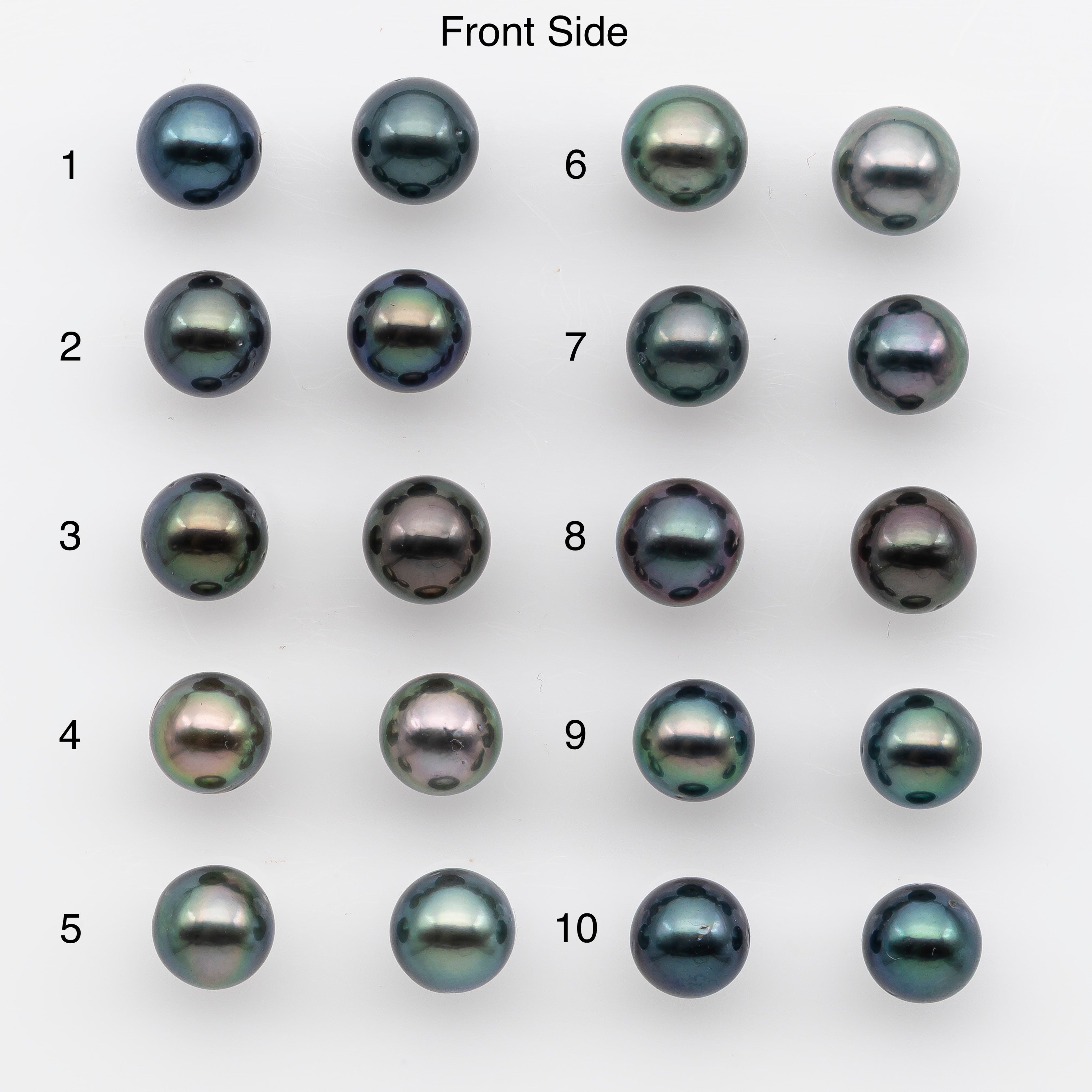 8-9mm Tahitian Pearl Pairs, Matched Round Loose Pearls for Making Stud ...